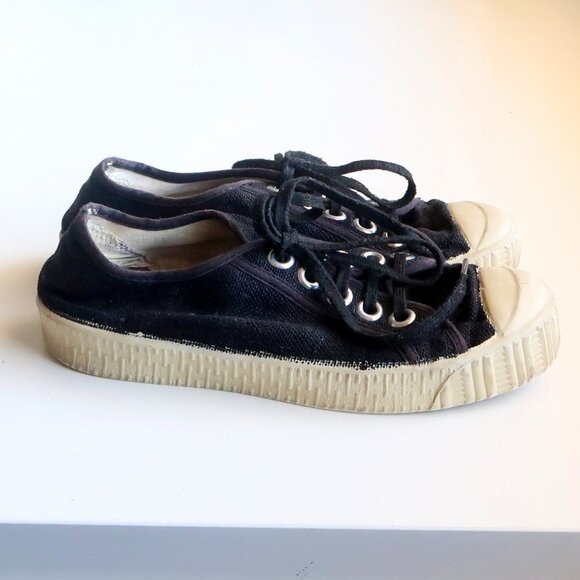 SPALWART Black & White Linen Lace-up Keds / Sneakers / Sports Shoes Size - Picture 15 of 15